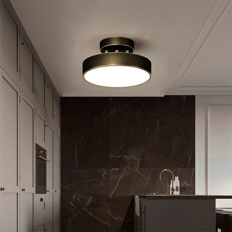 Plafonnier LED orientable en laiton et acrylique, Ø 15 à 30 cm