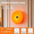 Lampe d'ambiance ronde orange tactile, rechargeable, Ø 22,5 cm