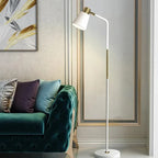 Lampadaire liseuse à tête orientable et finitions dorées, 3 coloris