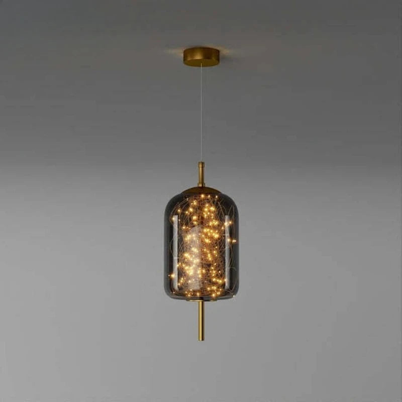 Suspension ciel étoilé en verre fumé ou ambré, micro-LED intégrées