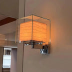 Lampe cube en papier de riz sous verre, à poser, murale ou suspendue