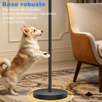 Lampadaire arc noir à abat-jour en lin beige, 170 cm, E27