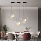 Suspension oiseau LED dans un anneau, ellipse ou cercle doré