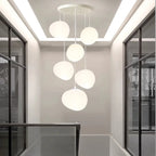Suspension cascade de globes blancs, de 3 à 25 lumières LED