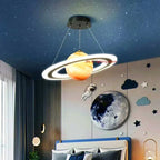Suspension planète à anneau lumineux, chambre d'enfant, Ø 45 cm