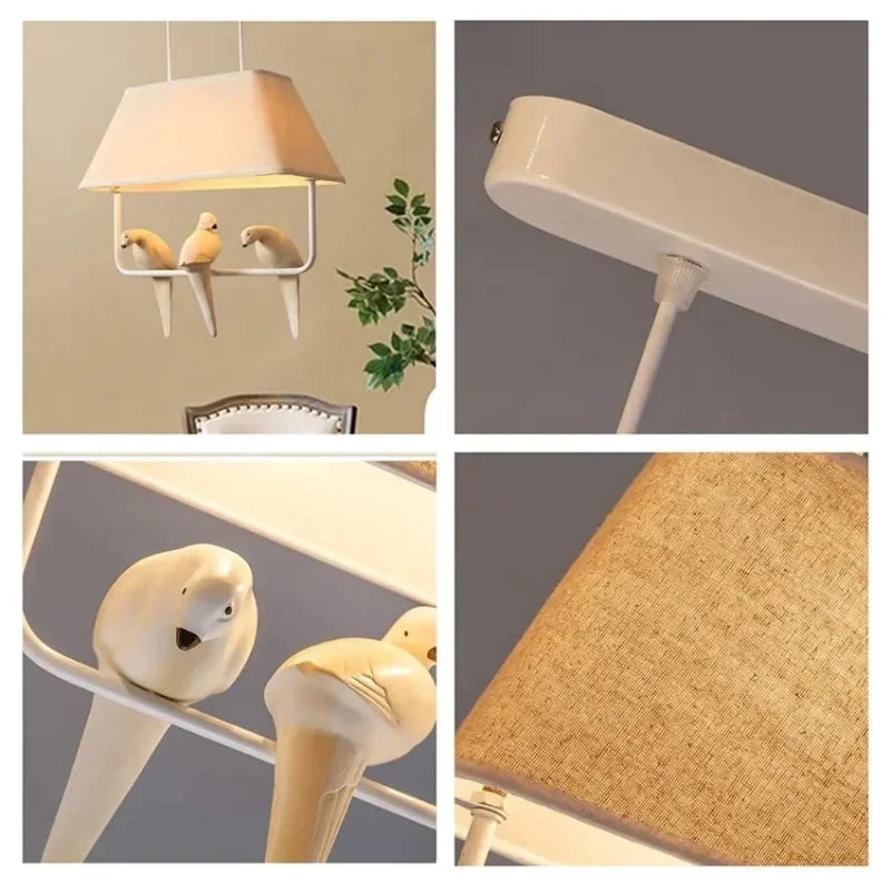 Suspension en toile aux oiseaux décoratifs, de 1 à 4 oiseaux perchés