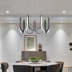 Lustre LED à arcs en U suspendus, 6 ou 7 arcs, Ø 65 ou 80 cm