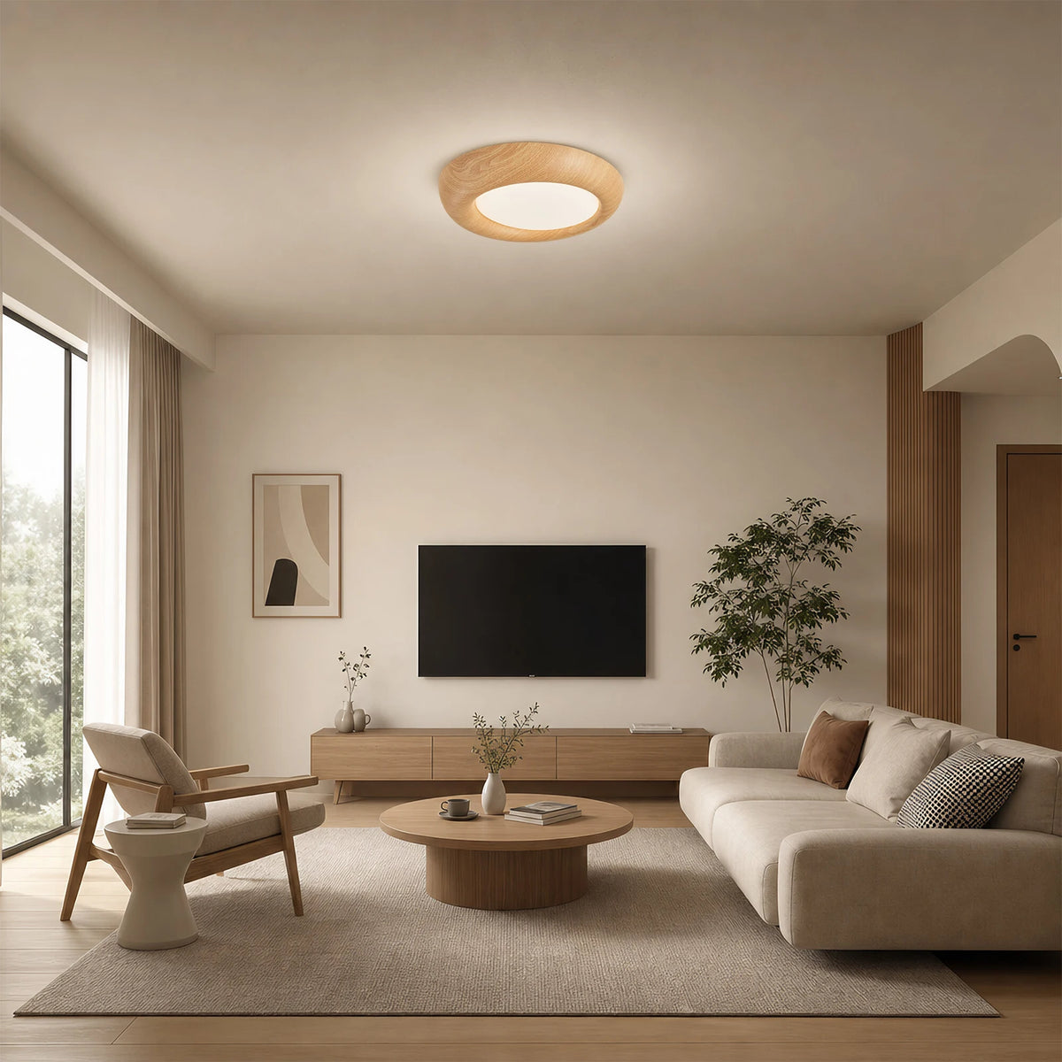 Un éclairage de plafond chaleureux pour chambre et salon