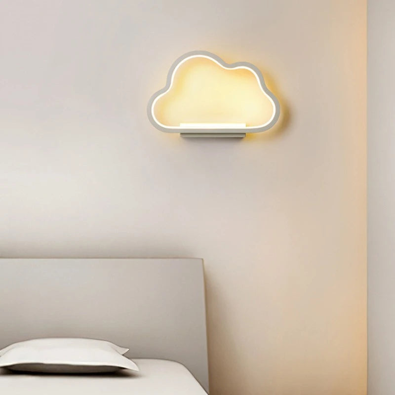 Applique murale nuage souriant LED ultra-plate, chambre d'enfant