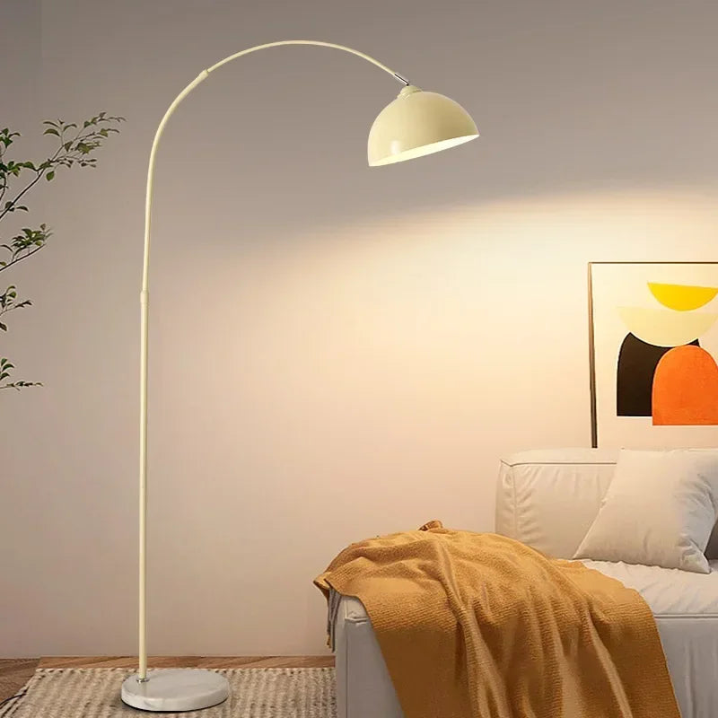 Lampadaire arc à dôme métal, hauteur réglable de 145 à 180 cm