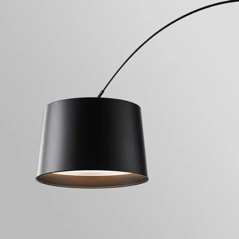 Lampadaire arc 220 cm à abat-jour tambour, LED fournie, 4 coloris