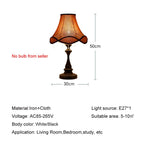 Lampe de chevet rétro en fer laqué noir ou blanc, abat-jour ondulé