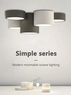 Plafonnier LED à cylindres gris anthracite et blanc, 2 à 7 lumières
