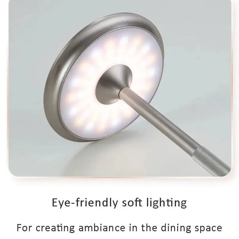 Lampe de table sans fil en aluminium, tactile, trois teintes