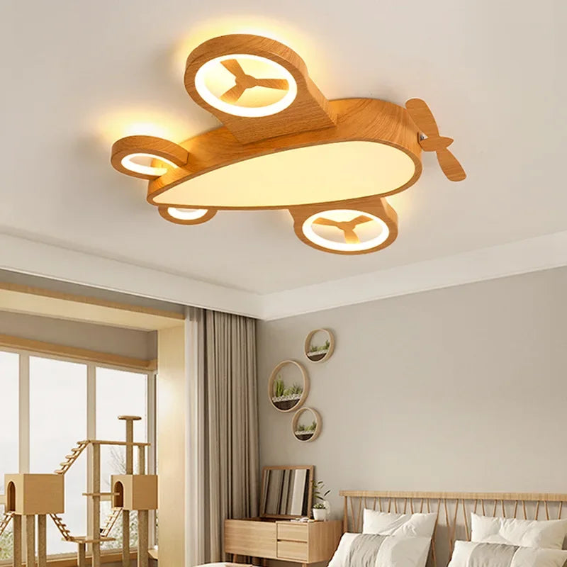 Plafonnier avion LED pour chambre d'enfant, 4 tailles, teinte au choix