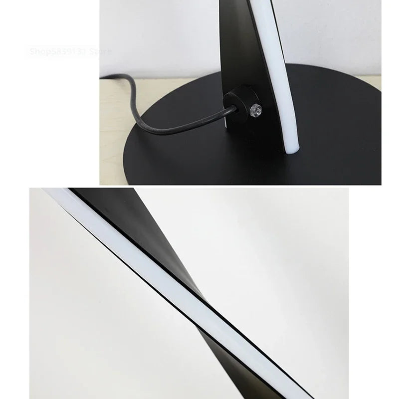 Lampadaire spirale LED en aluminium, 130 cm, doré, blanc ou noir