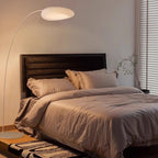 Lampadaire arc à abat-jour nuage, LED 24 ou 36 W, noir ou blanc