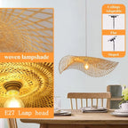 Suspension capeline en bambou tressé pour salon, Ø 45 ou 55 cm