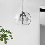 Suspension tambour en verre à 3 ampoules, Ø 30, 40 ou 50 cm