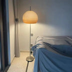 Lampadaire champignon à dôme en verre orange, aussi en lampe à poser