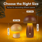 Lampe champignon en bois à variation continue, hêtre ou noyer