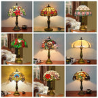 Grande lampe de table Tiffany 30 cm en vitrail, 16 décors au choix