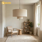 Suspension en toile à double abat-jour, Ø 40 à 80 cm, câble 1,5 m