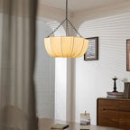 Suspension en tissu plissé à chaînes, Ø 40 à 60 cm, ou plafonnier