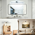 Applique miroir LED chromée orientable, trois teintes, 40 ou 60 cm