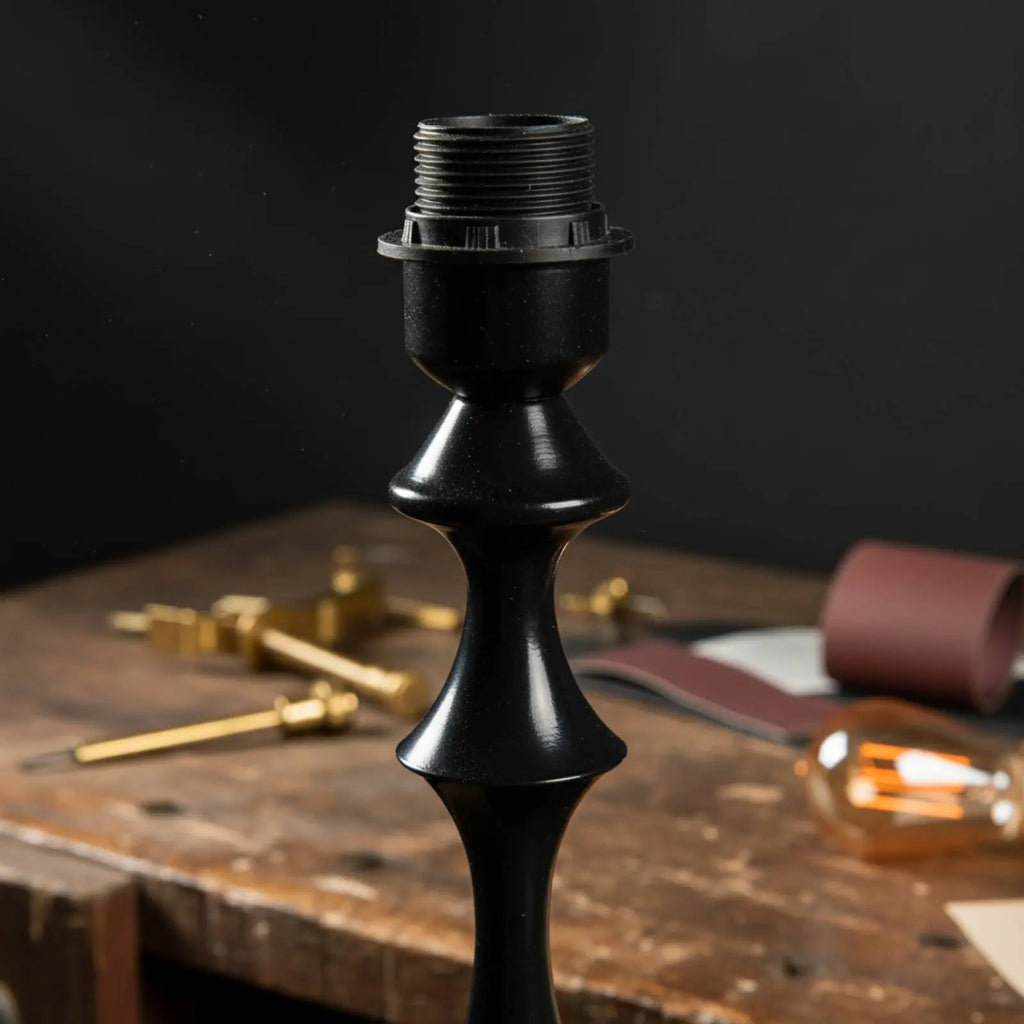 Pied de lampe E27 en métal noir, doré ou bois, 12 tailles