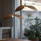 Suspension chapeau en bois ondulé, Ø 39 à 85 cm, douille E27