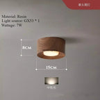Plafonnier spot cylindrique effet bois ou marbre, 1 à 3 têtes GX53