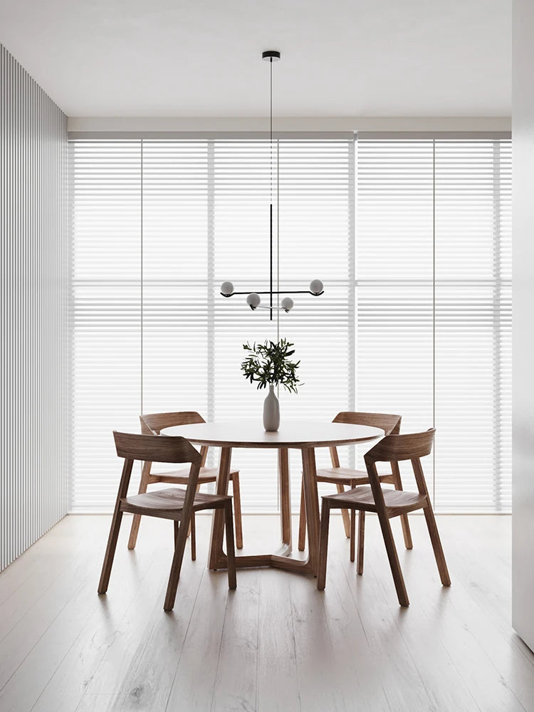 Lustre à globes opalins sur bras décalés, noir ou doré, 3 à 6 globes