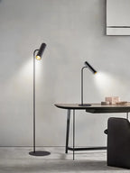 Lampadaire tube noir, blanc ou gris, existe aussi en lampe à poser