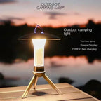 Lampe portable de camping sur trépied, abat-jour de 11,6 cm, USB-C