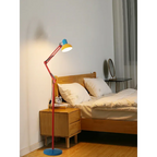 Lampadaire d'architecte à bras articulé, coloris vifs ou Memphis