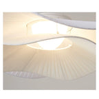Suspension feuille de lotus en tissu plissé blanc, LED 12 W