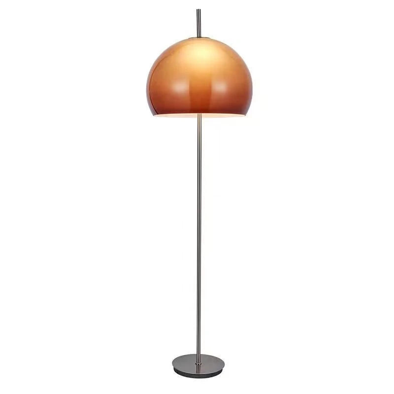 Lampadaire champignon à dôme en verre orange, aussi en lampe à poser