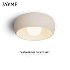 Plafonnier texturé esprit japonais Ø 30 cm, blanc ou beige, G9 LED