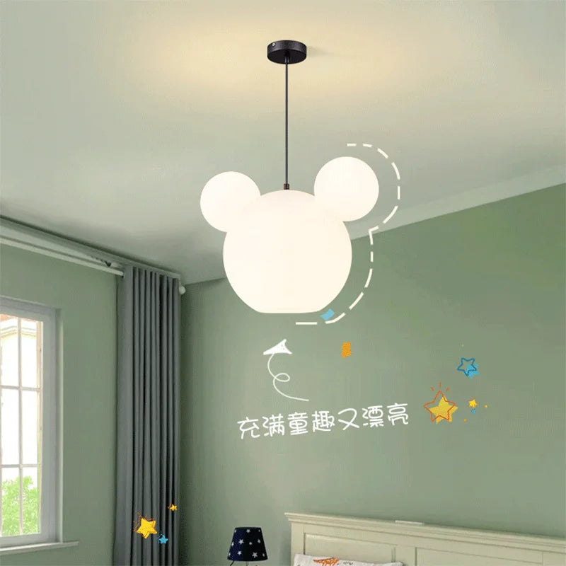 Suspension tête de souris blanche à oreilles rondes, Ø 25 à 55 cm