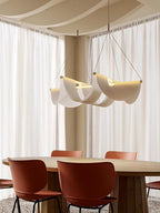 Lustre vagues en plexiglas blanc perforé, LED, 78 ou 118 cm