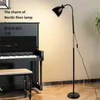 Lampadaire nordique à abat-jour cloche et col flexible, 120 cm