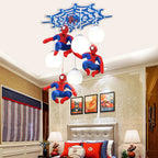 Lustre chambre d'enfant toile d'araignée et super-héros, LED