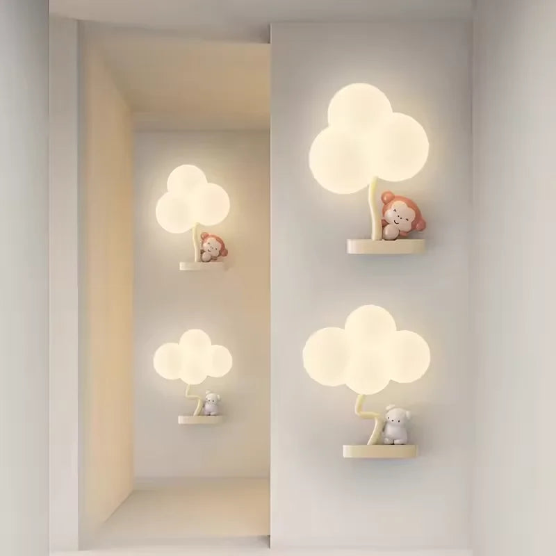 Applique murale nuage, cœur ou ballon LED, chambre d'enfant