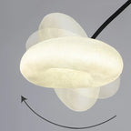 Lampadaire arc à abat-jour nuage, LED 24 ou 36 W, noir ou blanc