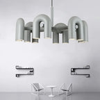 Lustre design à arches tubulaires colorées, LED trois teintes