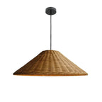 Suspension cône en rotin tressé, naturel ou marron, de 40 à 60 cm