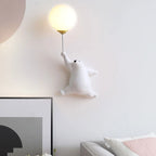 Applique murale ours polaire et ballon lumineux, chambre d'enfant