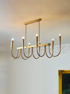 Lustre doré à bras en U et ampoules LED fournies, de 6 à 12 lumières