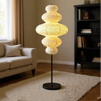 Lampadaire en papier de riz aux courbes empilées, 116 cm, douille E27